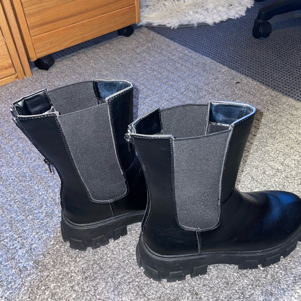 Size 10 Black Combat Boots from Rainbow Shops